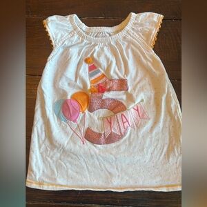5th birthday tunic top. So cute! Worn once, no stains.
